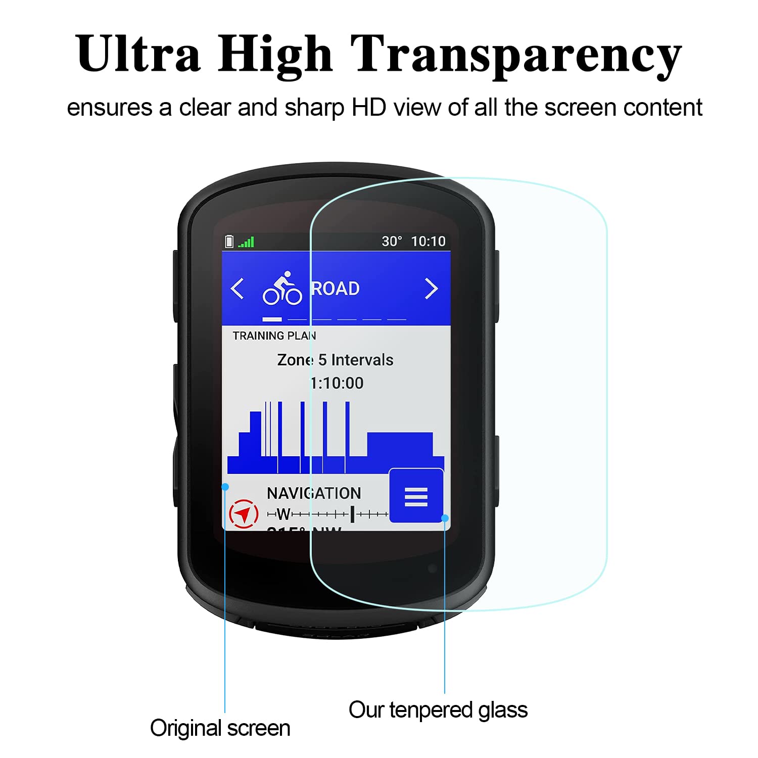 Garmin Edge 840/540 Screen Protector 2Pack, 9H Tempered Glass for Cycling GPS
