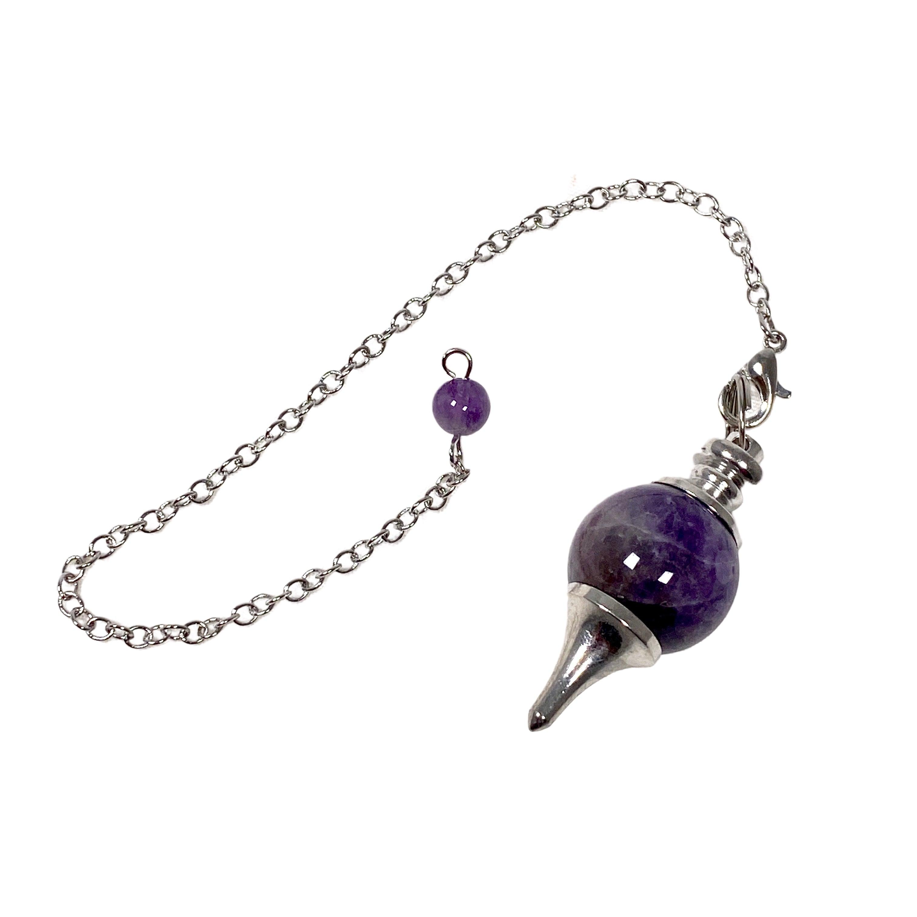 Natural Round Gemstone Pendulum PD1 - Perfect for Divination, Dowsing & Spiritual Healing