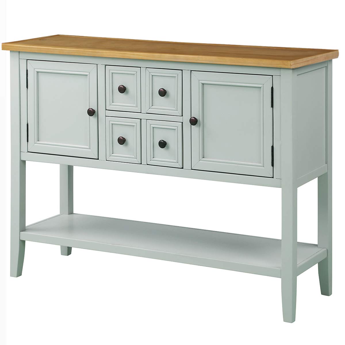 Cambridge Series Mytunes Buffet Table - Modern Sideboard with Bottom Shelf, Console Table for Dining Room, Entryway & Living Room - Lime White Finish | Perfect for Home Decor, Storage & Serving