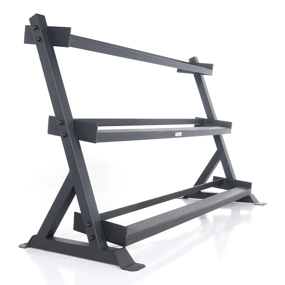 Power Systems Granite Series Horizontal Dumbbell Rack - Heavy Duty Dumbbell Storage Organizer for Home & Commercial Gyms - Perfect for Weightlifting, CrossFit, and Strength Training