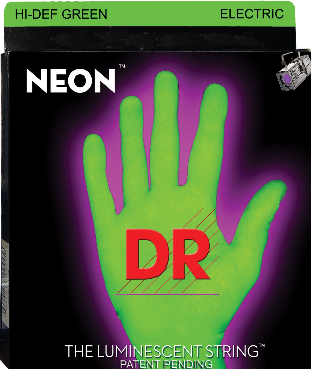 DR Handmade Strings NGE-9 Hi-Def Neon Green Electric Guitar Strings (9-42 Gauge) - Bright Tone & Long Lasting - Perfect for Rock, Metal & Stage Performances