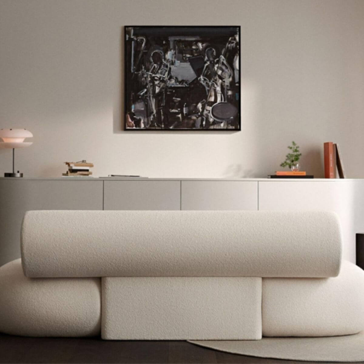 Modern Minimalist Grey Solid Color Standard Sofa/Loveseat with Cushion Back - Comfortable Seating for 2-3 People - Perfect for Living Room, Lounge, or Small Space Decor