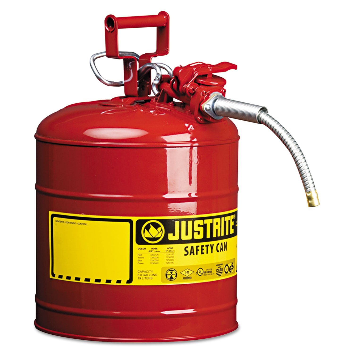 Type II Safety Cans for Flammable Liquids - 5 Gallon/19 Liter IIAF Approved Red Container with 5/8