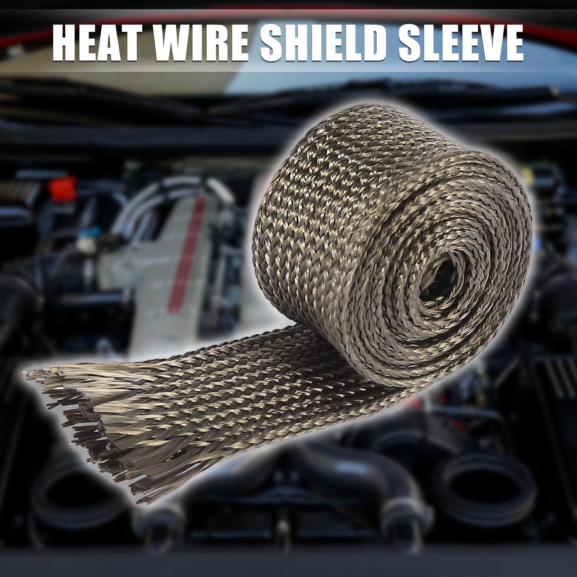 X AUTOHAUX Fiberglass Heat Shield Sleeve - 3.2ft 20mm (3/4