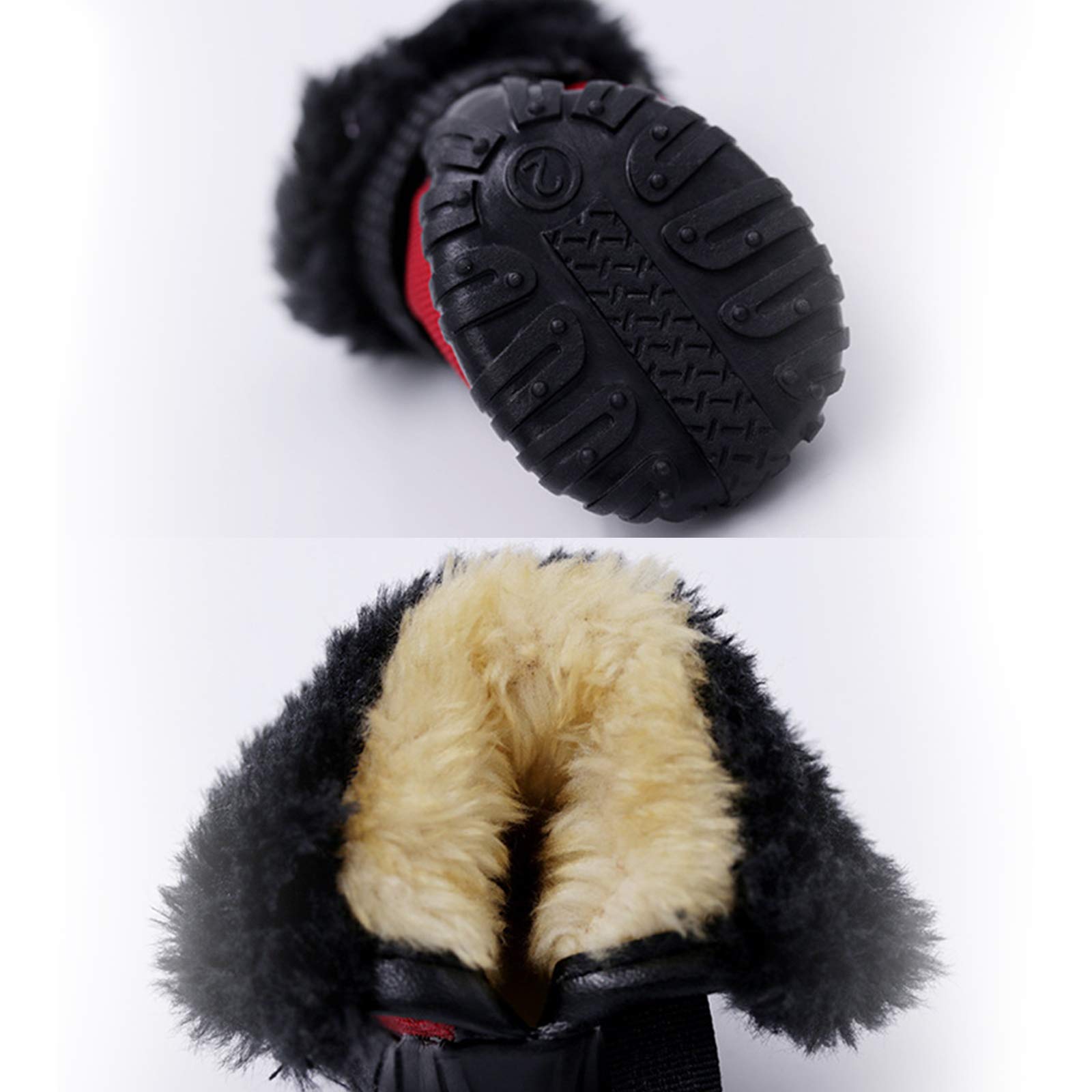 **Warm Winter Dog Boots - Anti-Slip Snow Shoes for Small Dogs | Waterproof Paw Protectors for Cold Weather | 4-Piece Set for Outdoor Walking & Snow Adventures**