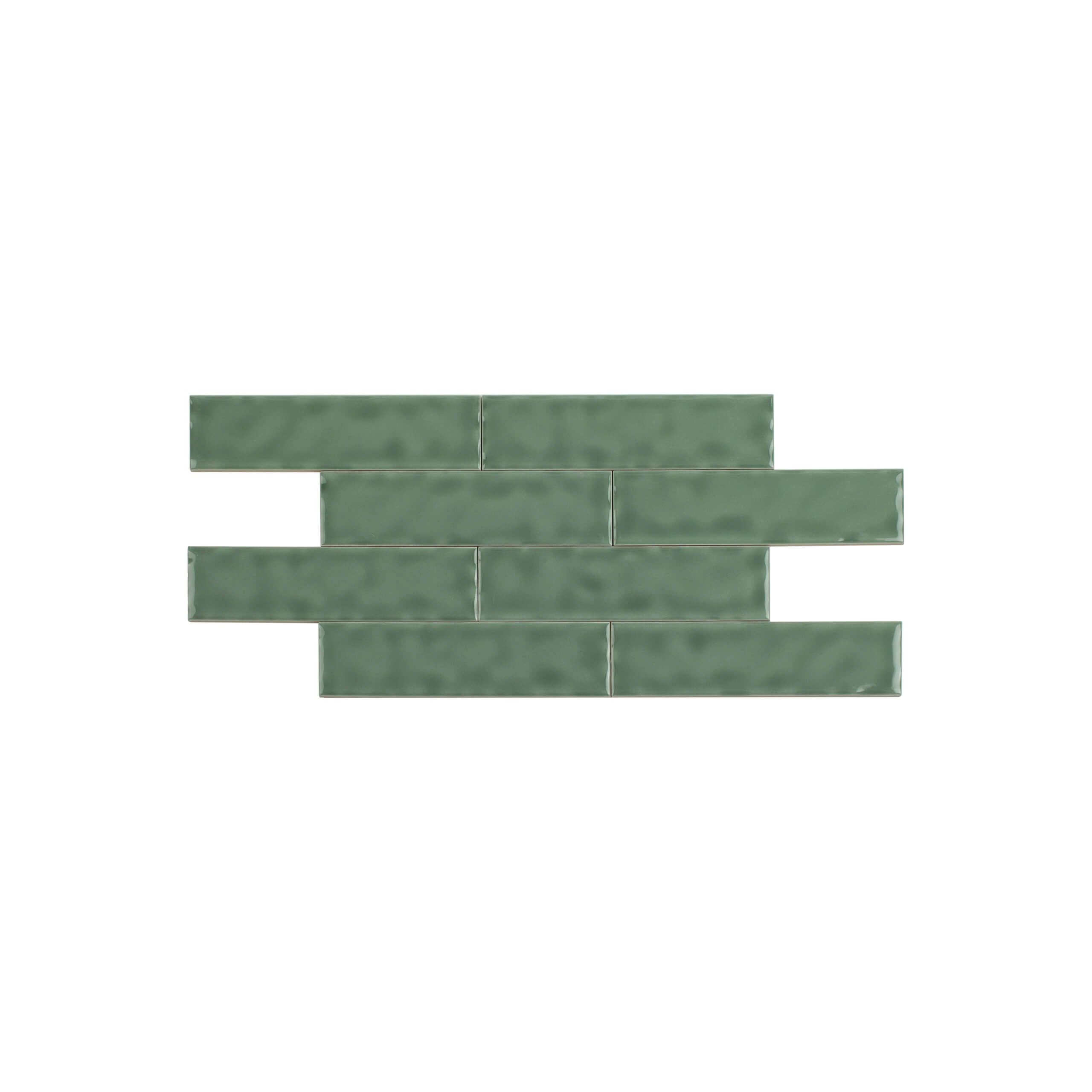Glossy Jade Green Ceramic Wave Tile 50x200mm - Perfect for Bathroom Backsplash, Kitchen Wall Decor, and Modern Interior Design