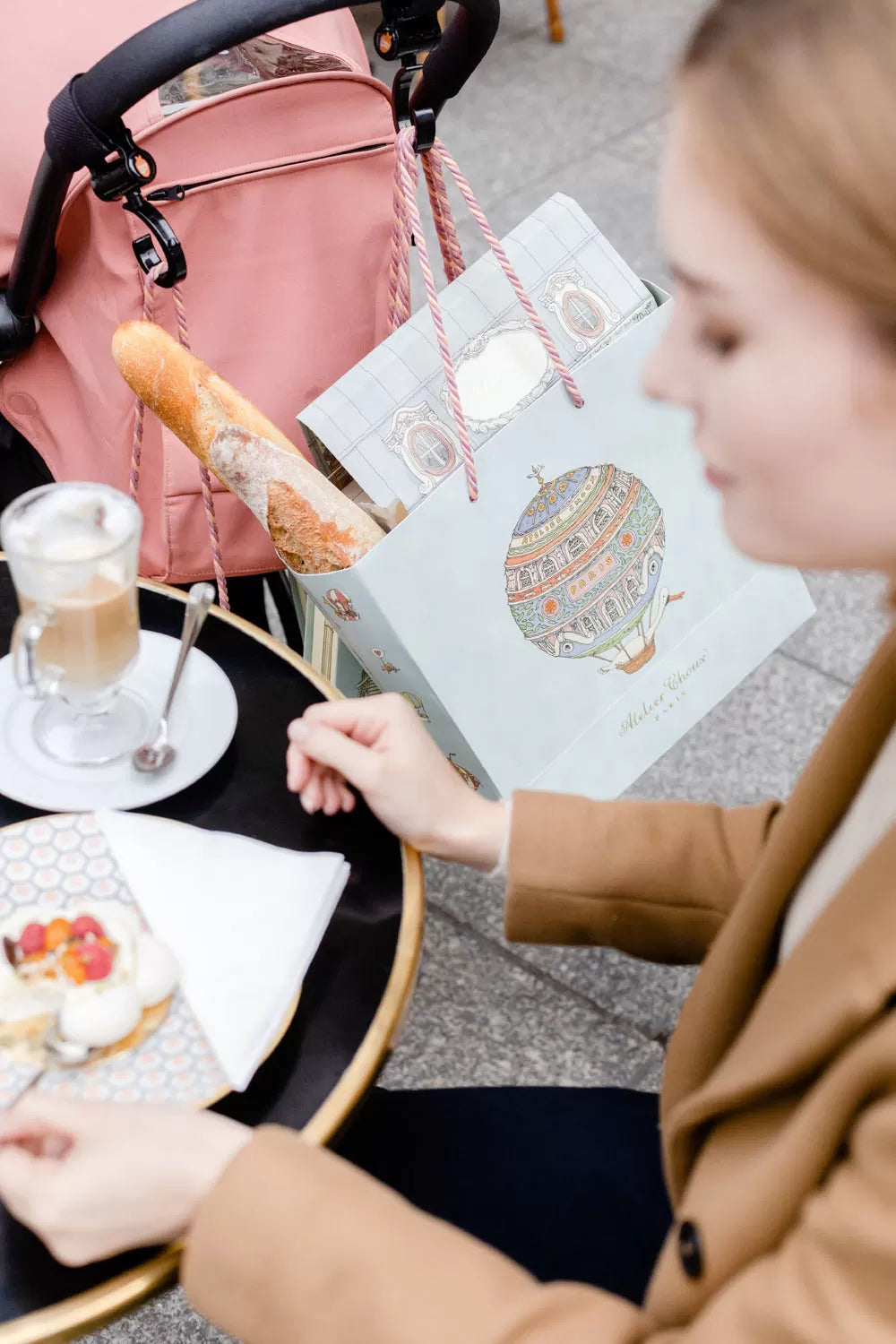Atelier Choux Premium Hot Air Balloon Shopping Bags - Reusable Grocery Tote with Unique Print for Shopping, Travel & Beach Outings
