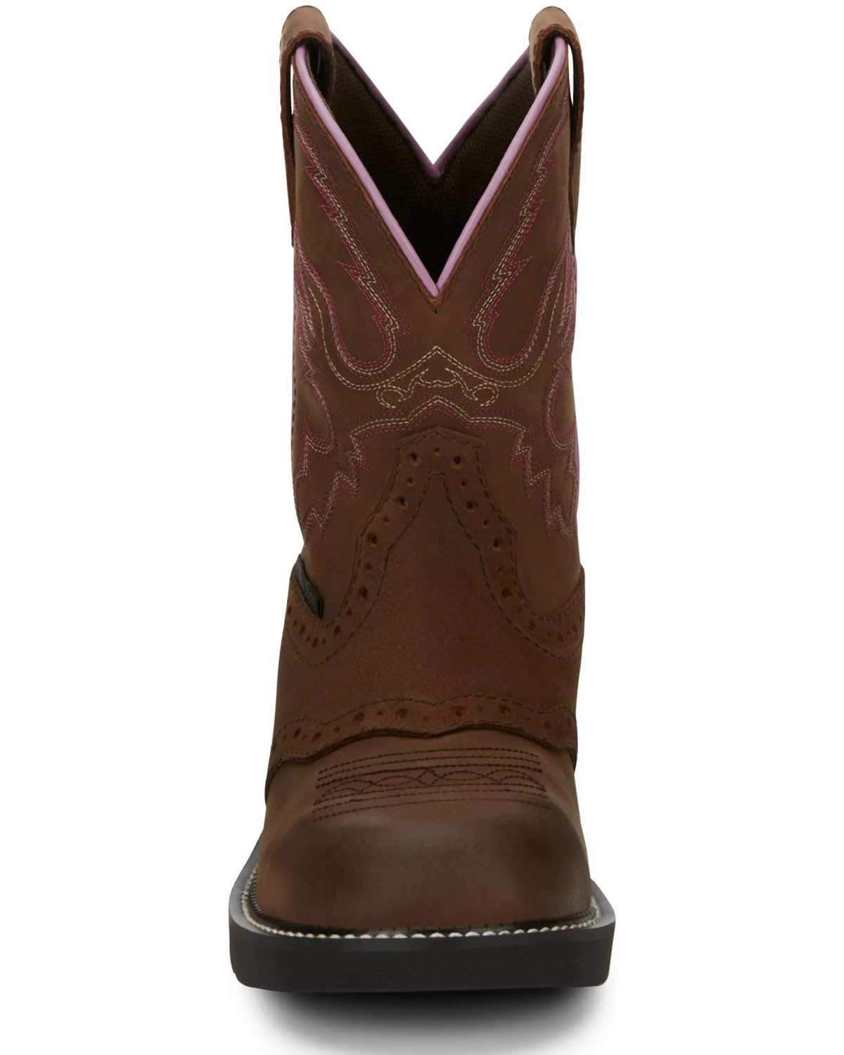Justin Women's Wanette Western Work Boots - Steel Toe, Distressed Brown, Size 9 M - Durable Cowgirl Boots for Ranch Work, Construction & Outdoor Activities