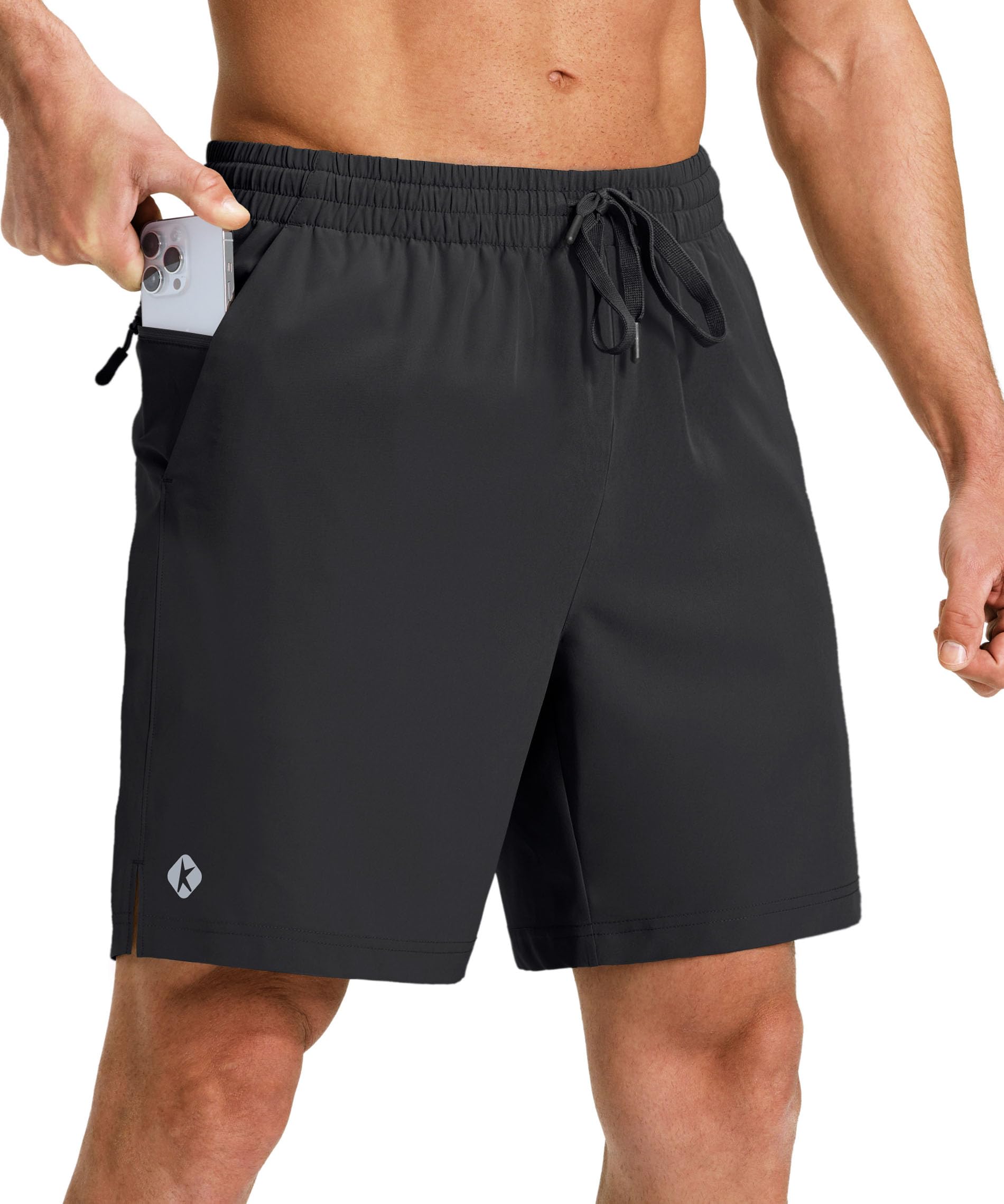 Ksmien Men's 7 Inch Running Shorts with Zipper Pockets - Quick Dry Lightweight Athletic Workout Shorts for Gym, Basketball & Outdoor Sports | Perfect for Jogging, Training & Casual Wear