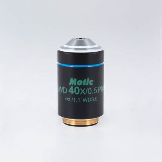 AE Objective CCIS® Plan Achromatic Phase Contrast Microscope Objective LWD PL Ph 40X/0.5 (WD=3.0mm) Ph1 - Ideal for Live Cell Imaging, Biological Research & Laboratory Microscopy (1101001703112)