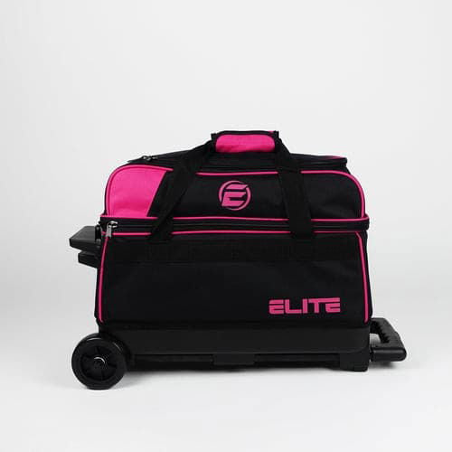 ELITE Professional Pink Double Roller Bowling Bag for Women & Men - Lightweight, Durable Travel Case for Bowling Balls & Accessories - Perfect for League Play, Tournaments & Practice Sessions