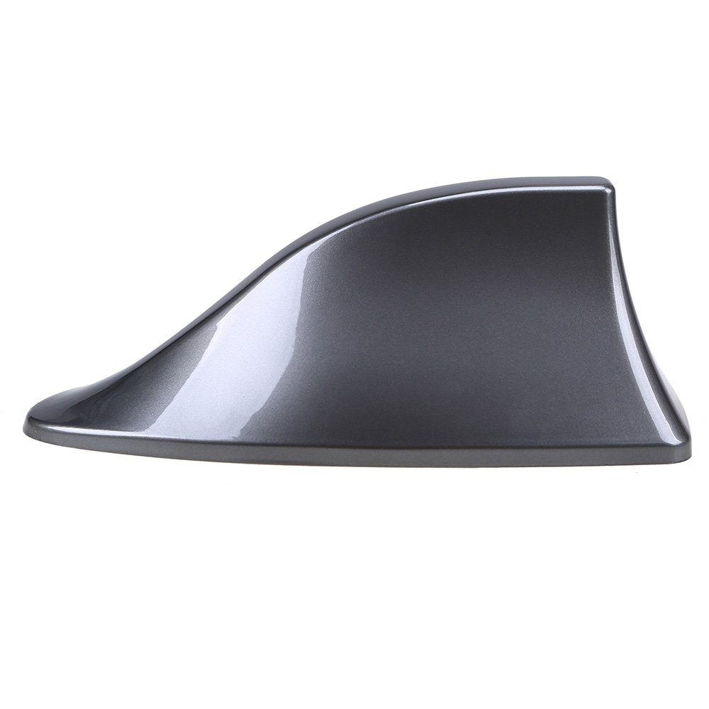 Possbay Universal Shark Fin Car Antenna - AM/FM Radio Signal Aerial with Adhesive Base for BMW, SUV, Truck & Van (Gray) | Weatherproof Design for Enhanced Reception on Road Trips & Daily Commutes