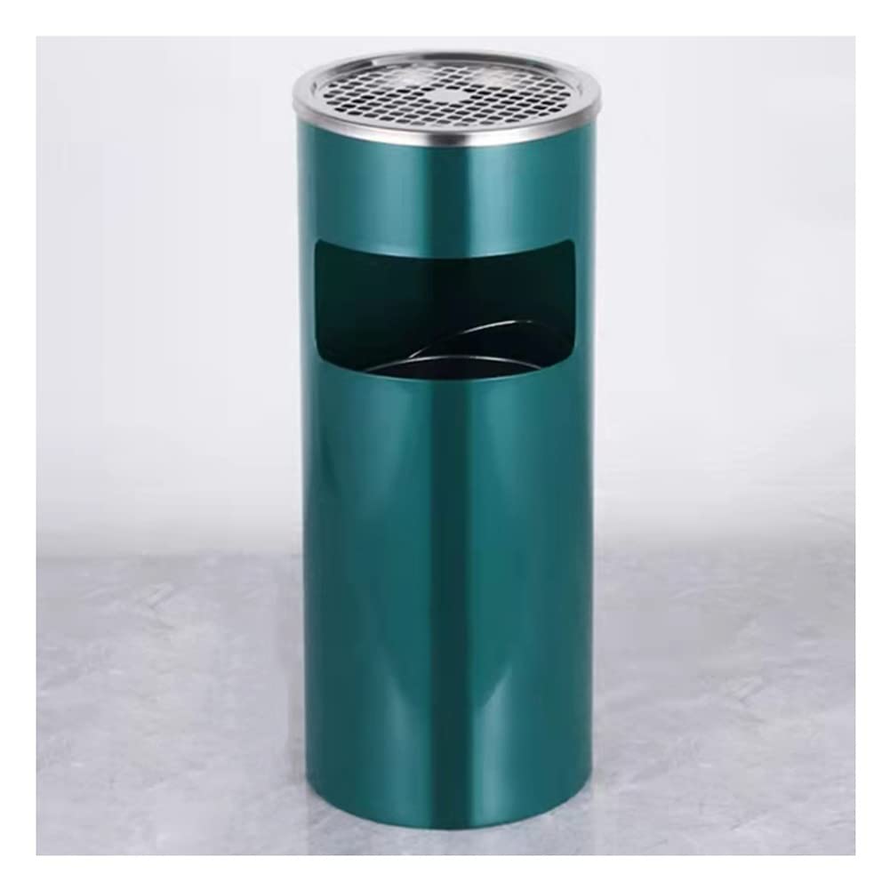 Stainless Steel Outdoor Floor Ashtray - Vertical Round Cigarette Butt Bin with Inner Barrel for Hotels, Gardens & Patios (25x60cm) - Durable Smoking Receptacle for Public Spaces & Backyards
