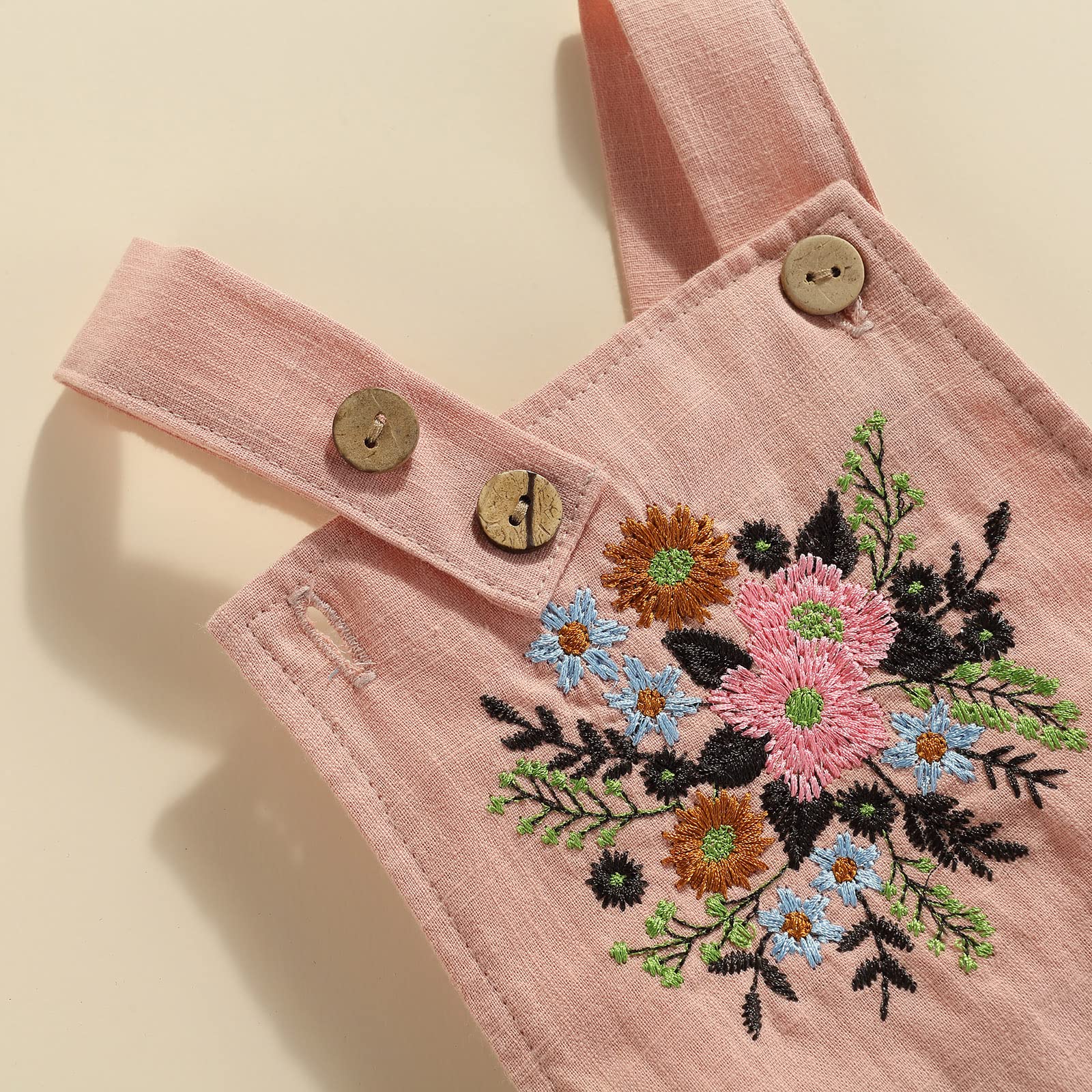 MERSARIPHY Boho Baby Girl Clothes - Cotton Linen Romper with Adjustable Straps, Newborn Bodysuit Tops for Summer - Perfect for Outdoor Play, Beach Trips & Photo Shoots