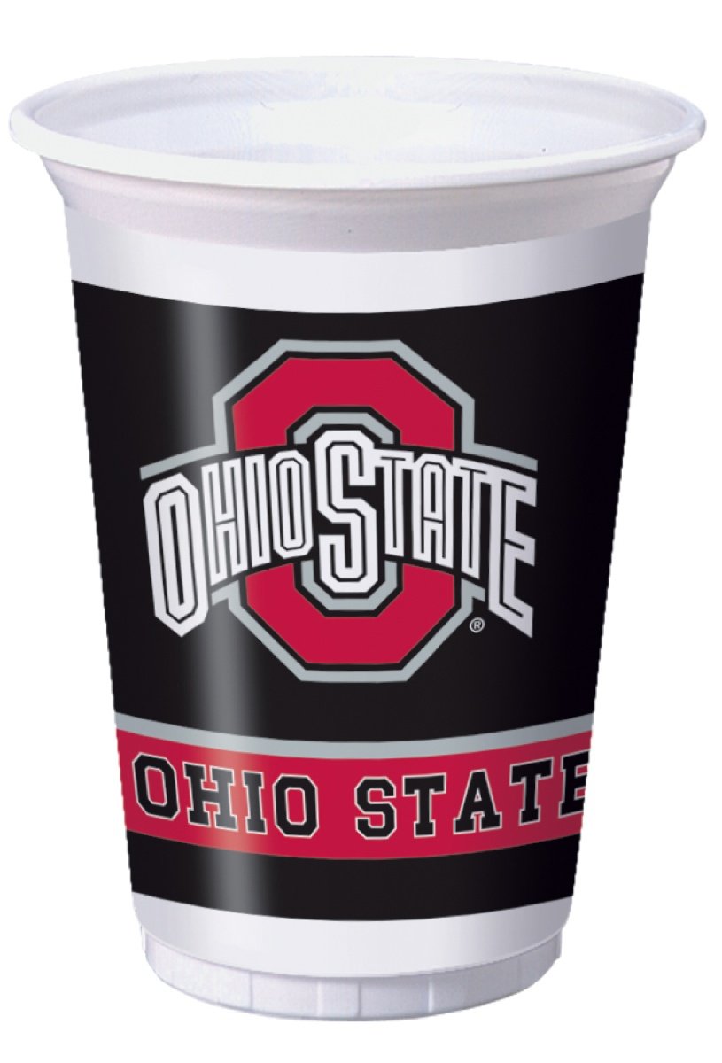 Ohio State University Plastic Cups 20 oz (8-Pack) - Durable, Reusable Party Cups for Tailgating, BBQs, and Game Day Celebrations
