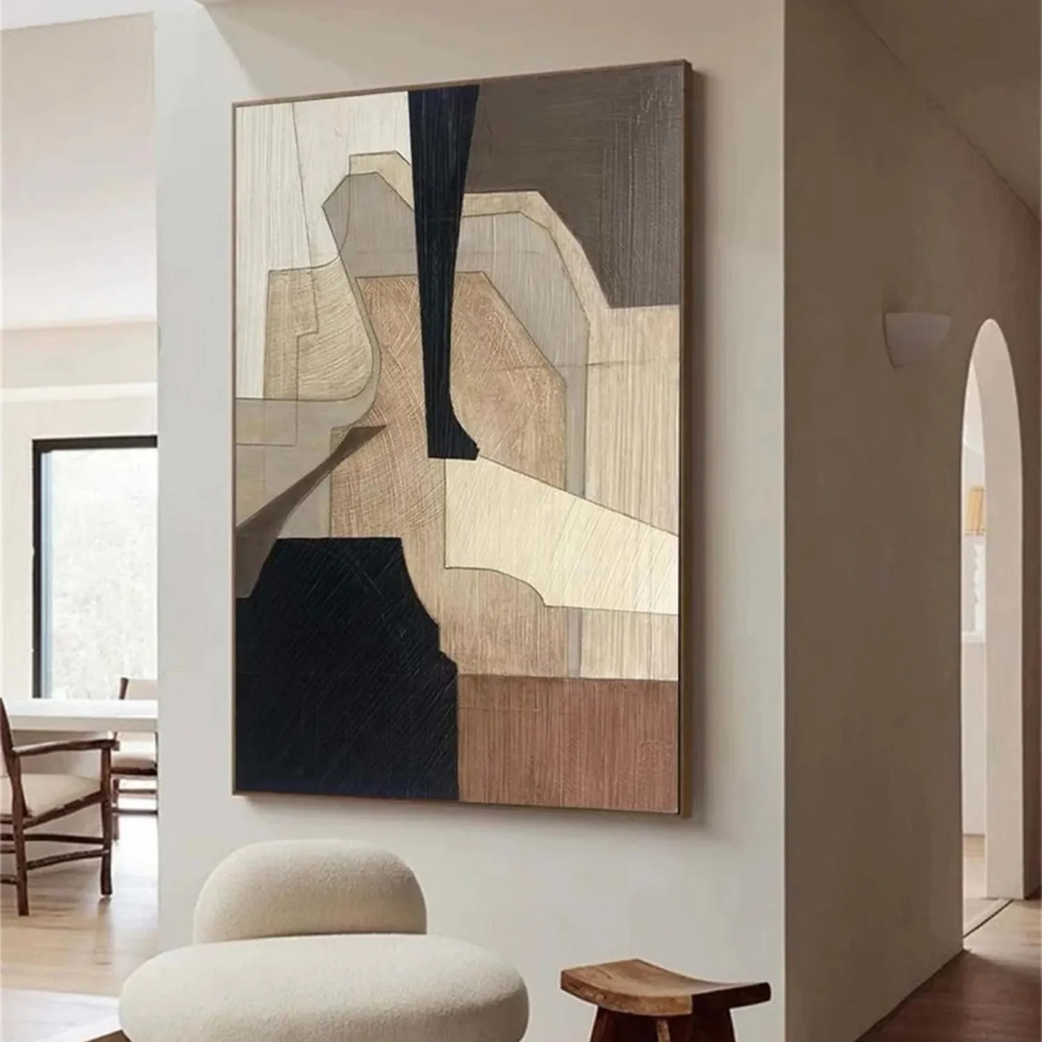 Abstract Painting #AB 195 - Modern Wall Art Decor for Living Room, Bedroom & Office - Unique Handmade Canvas Artwork