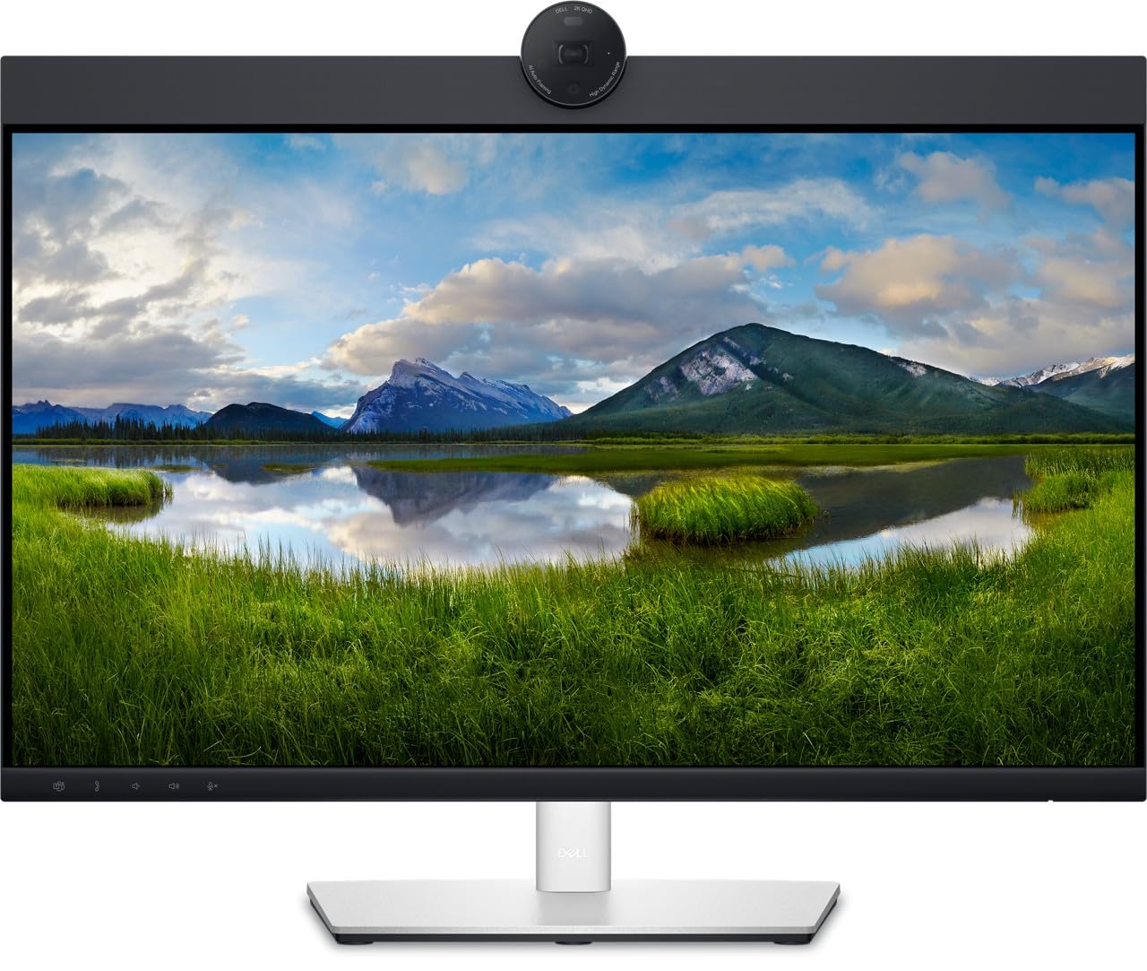 Dell 24 Inch Full HD Video Conferencing Monitor - P24 Series with Webcam & Speakers for Remote Work, Online Meetings & Home Office Setup