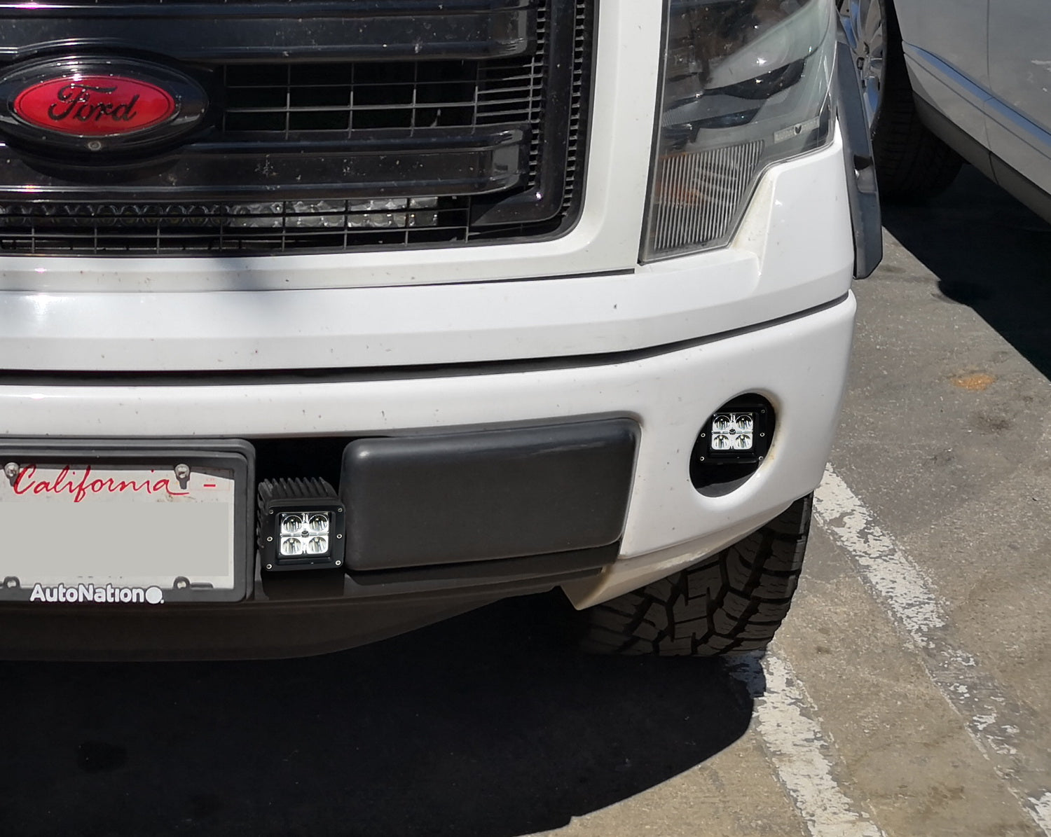 40W CREE LED Pods with Lower Bumper Mounting Bracket & Wiring Harness - Compatible with 2009-2014 Ford F150 - Off-Road Lighting for Trucks, ATVs, and Trail Adventures