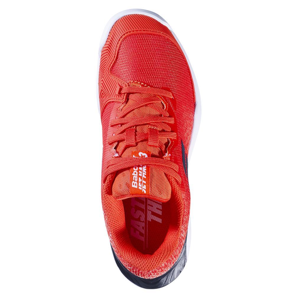 Juniors Jet Mach 3 All Court Tennis Shoes for Girls & Boys - Lightweight Non-Slip Athletic Sneakers in Strike Red/White - Perfect for Tennis, Running & School Sports