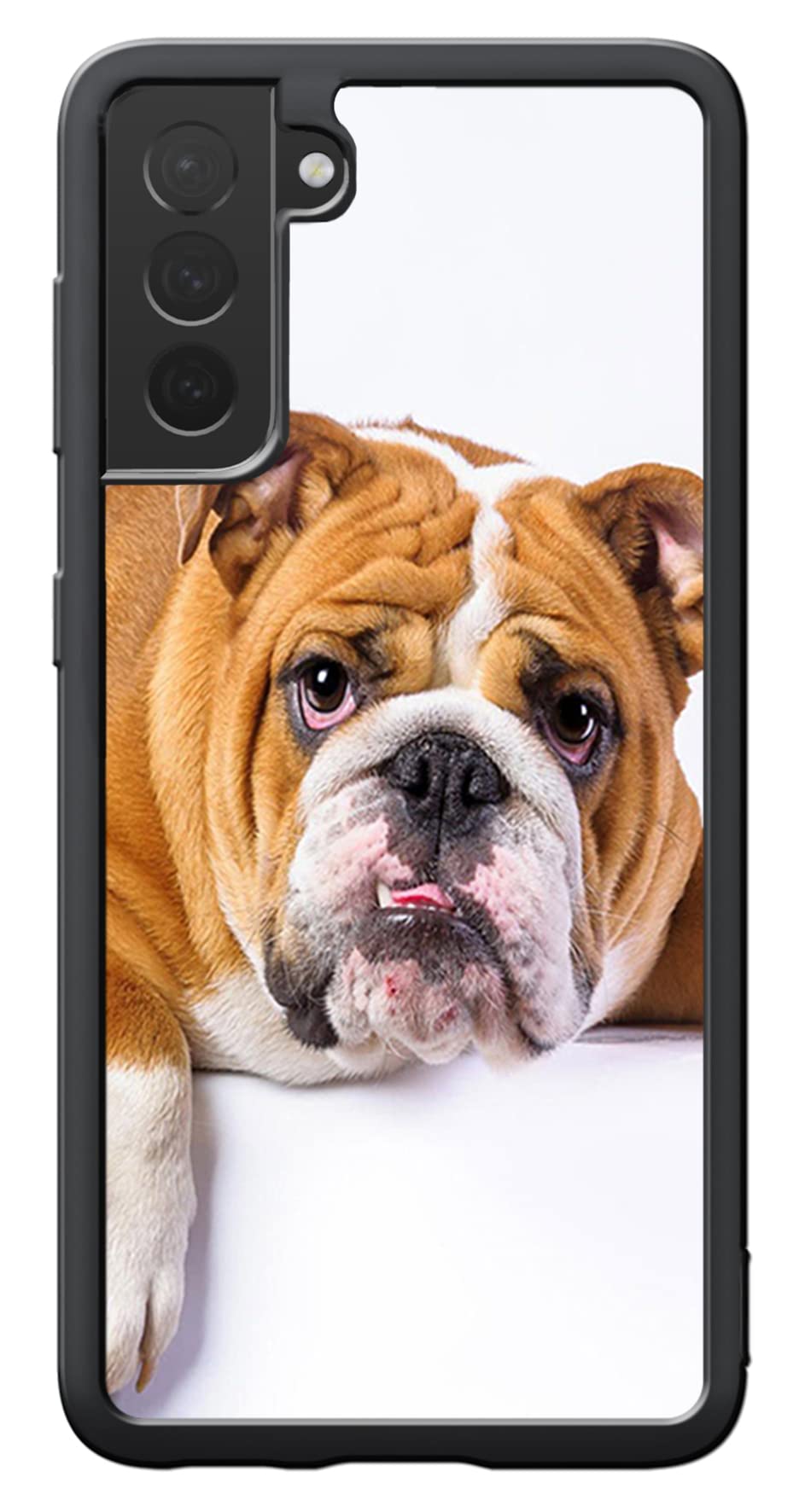 Premium TPU Shockproof Case for Samsung Galaxy S21 - Cute Lazy English Bulldog Design - Durable Protective Phone Cover for Everyday Use & Impact Protection