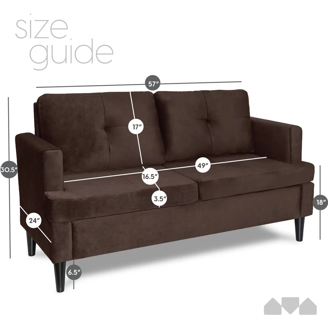 Comfortable Modern Love Seat Sofa for Small Spaces - Perfect for Living Room, Bedroom, or Apartment Decor