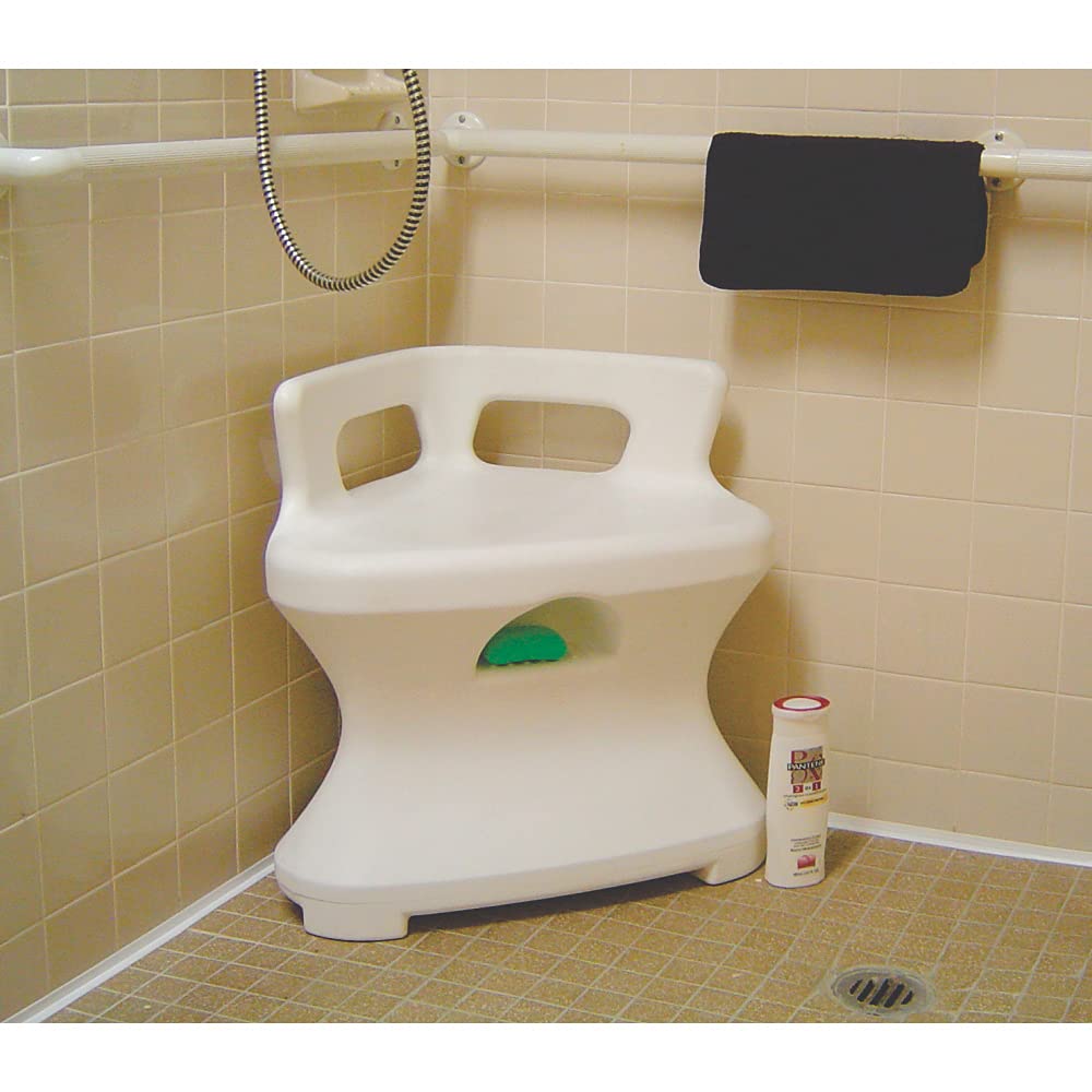 Corner Shower Seat for Elderly & Disabled - Sturdy Bathroom Bench with Non-Slip Surface - Ideal for Safe Showering & Bathing Assistance