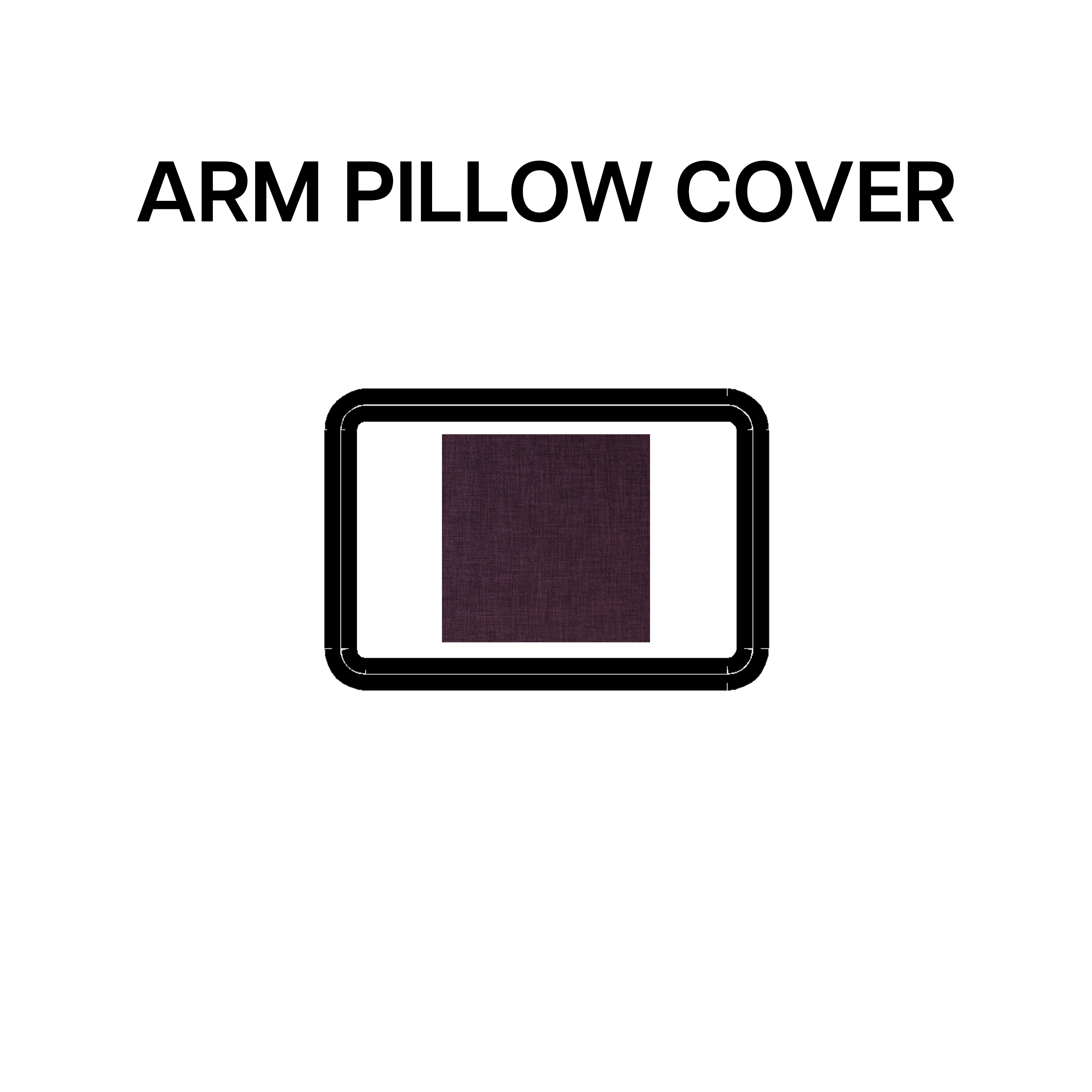 Premium Arm Pillow Cover - Soft & Comfortable Aubergine BP 639 2 - Perfect for Sofa, Bed, Office & Travel Use