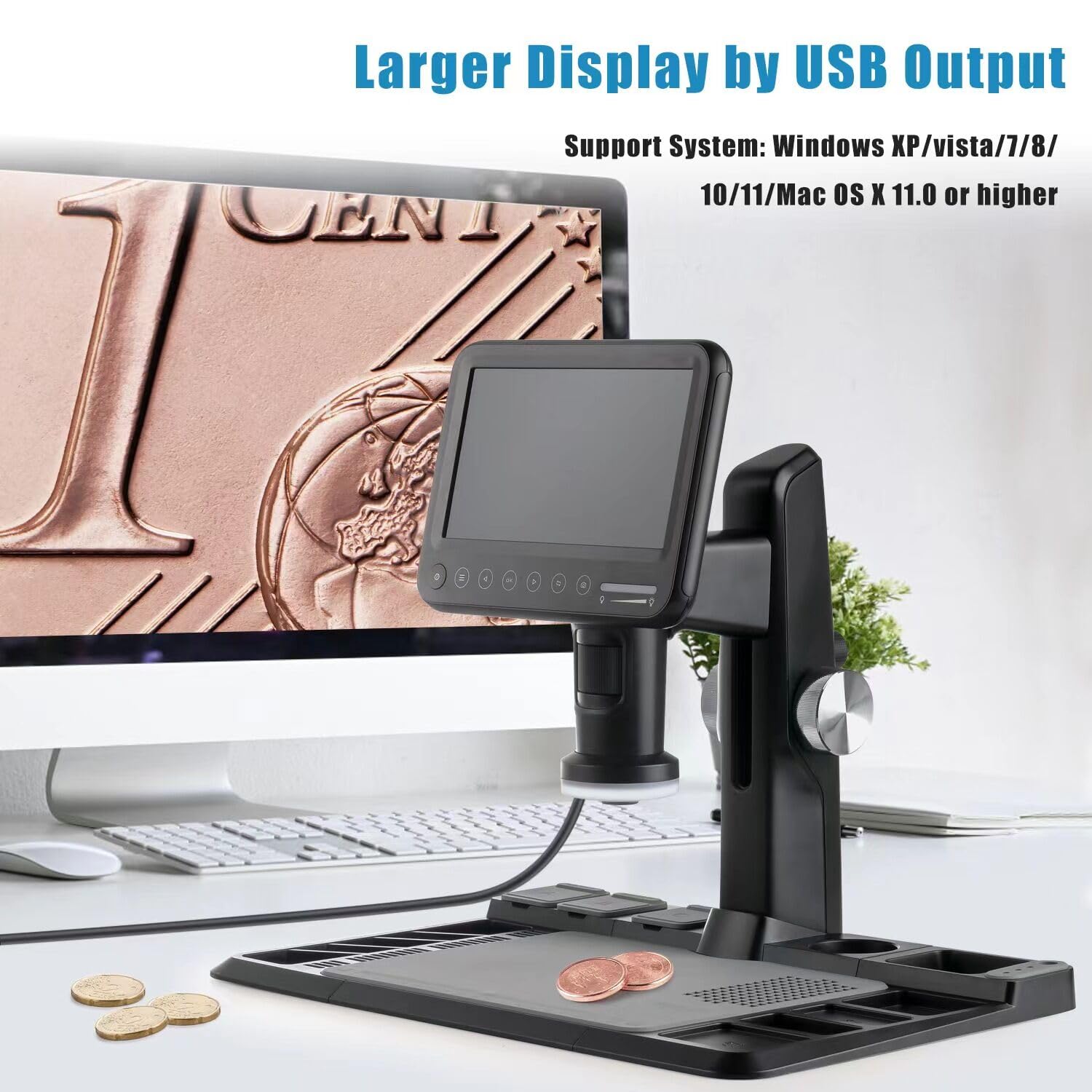 7'' Digital Microscope 1600X Magnification with Silicone Repair Mat & 28 LED Lights - 12MP High Resolution Sensor, IPS Touch Screen for Coin Collecting, Soldering, Electronics Repair (Includes 32GB Storage) - Perfect for Jewelry Inspection, PCB Repair & Hobbyist Use