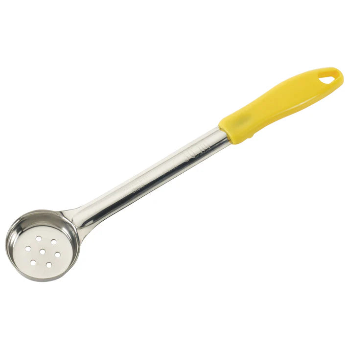 Winco 1 Oz Portion Control Perforated Spoon - Yellow FPP 1 - Perfect for Food Service, Catering & Precise Ingredient Measuring