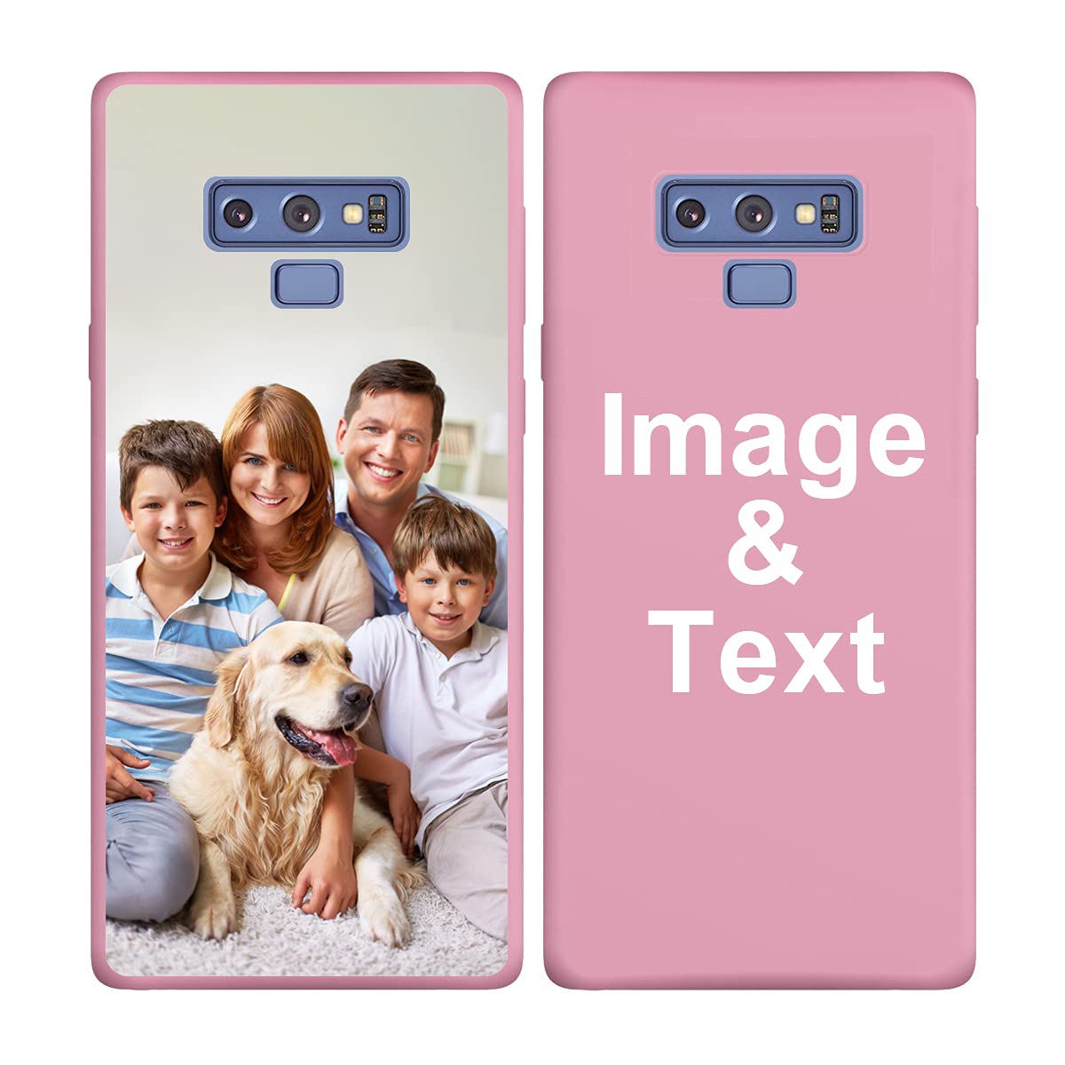Styletify Customized Photo Case for Samsung Galaxy Note 9 - Personalized Picture Phone Cover, Shockproof Silicone Case, Soft Candy Design - Perfect Father's Day & Birthday Gift, Protective Pink Phone Case for Everyday Use & Special Occasions