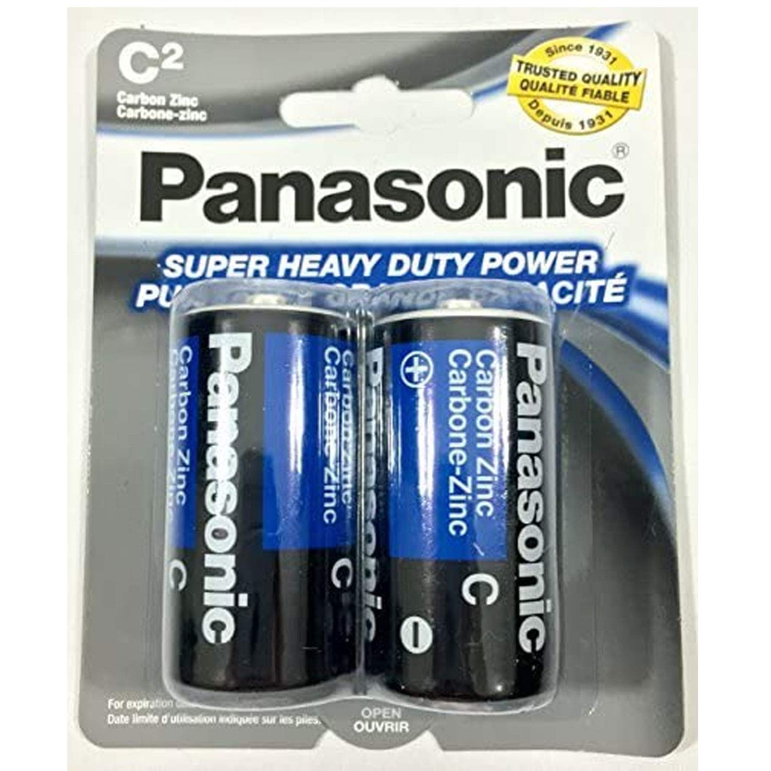 6-Pack Panasonic C Size Super Heavy Duty Zinc Carbon Batteries - Long Lasting Power for Flashlights, Toys, Radios & More