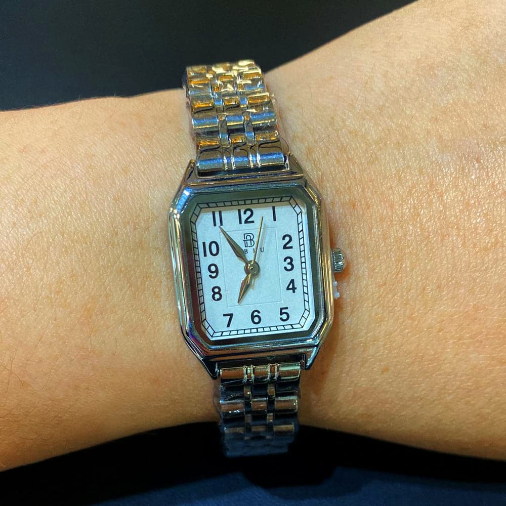 Elegant Abiu White Dial Silver Stainless Steel Women's Watch AB 6111 S W - Perfect for Office, Party & Everyday Wear