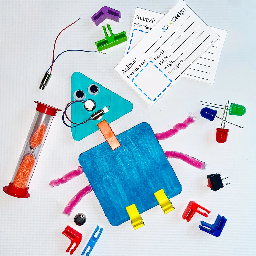 3Dux Design Build A Bot Accessory Kit - STEM Learning Toy for Kids | Creative Robotics Building Set for Home & Classroom Activities