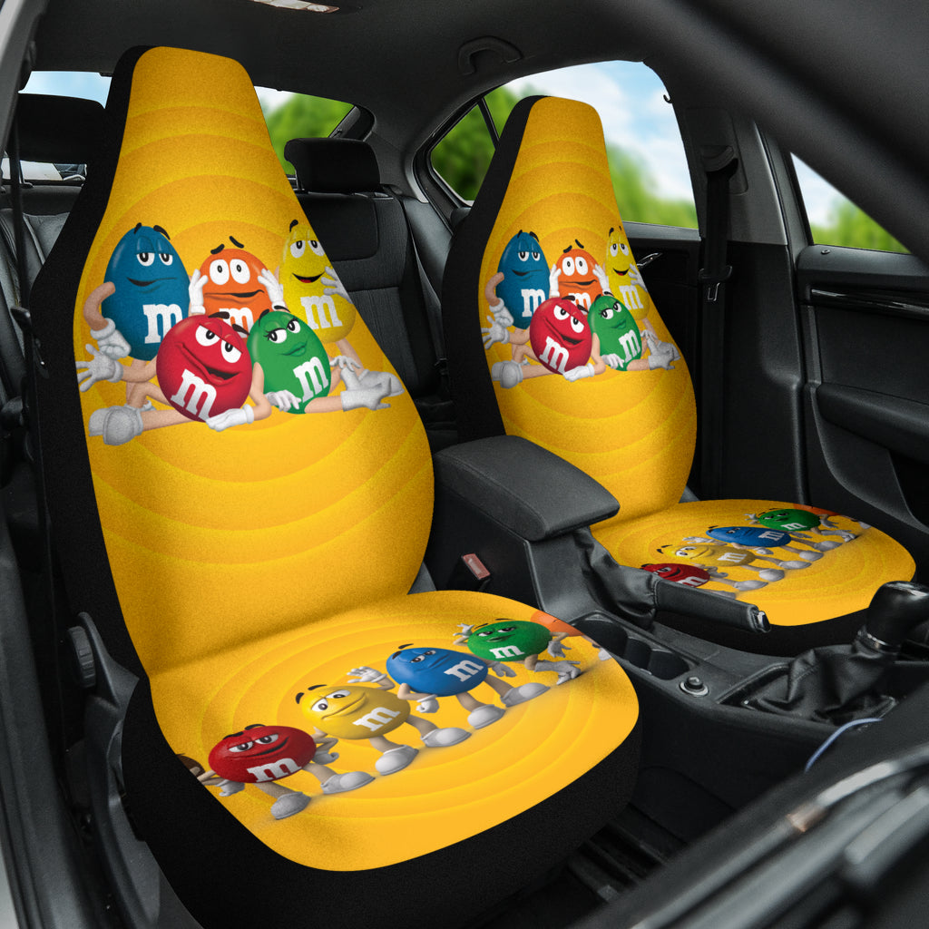 Funny M&M Members Car Seat Covers - Unique Gift Idea for Car Lovers - Perfect for Road Trips, Commuting & Protecting Seats