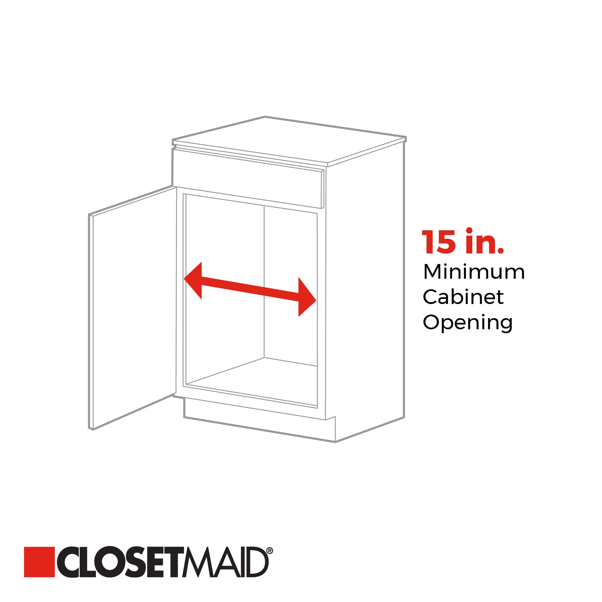 ClosetMaid 14 Inch 2-Tier Pull Out Cabinet Organizer - Heavy Duty Slide Out Pantry Shelves & Drawers for Kitchen, Bathroom Storage - White | Perfect for Spice Racks, Under Sink Organization & Pantry Storage Solutions