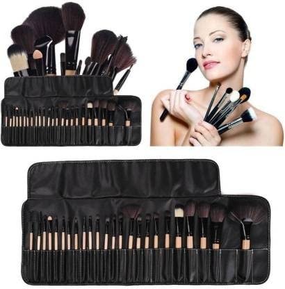Premium Synthetic Kabuki Makeup Brush Set - Foundation, Blush, Eyeshadow & Blending Sponge with Brush Cleaner - Perfect for Professional & Everyday Makeup Application