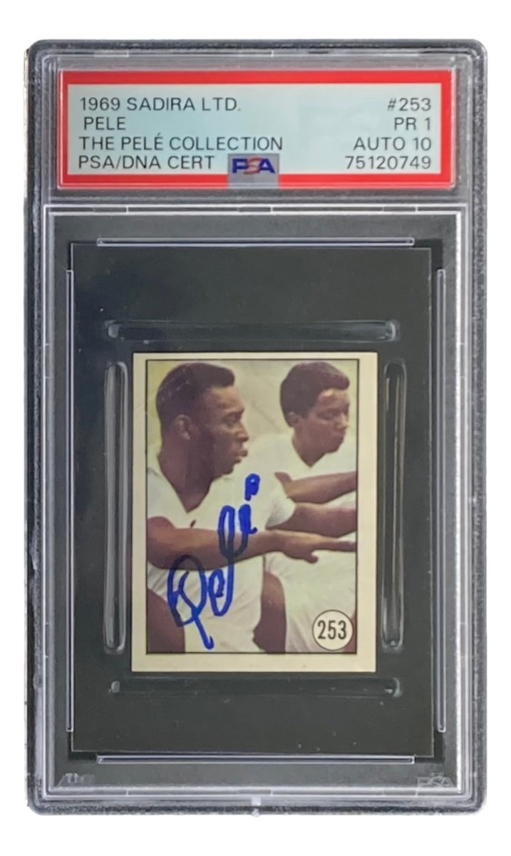 Pele Signed 1969 Sadira Ltd #253 Trading Card PSA/DNA PR1 Auto 10 - Rare Collectible Soccer Memorabilia for Sports Fans & Investors