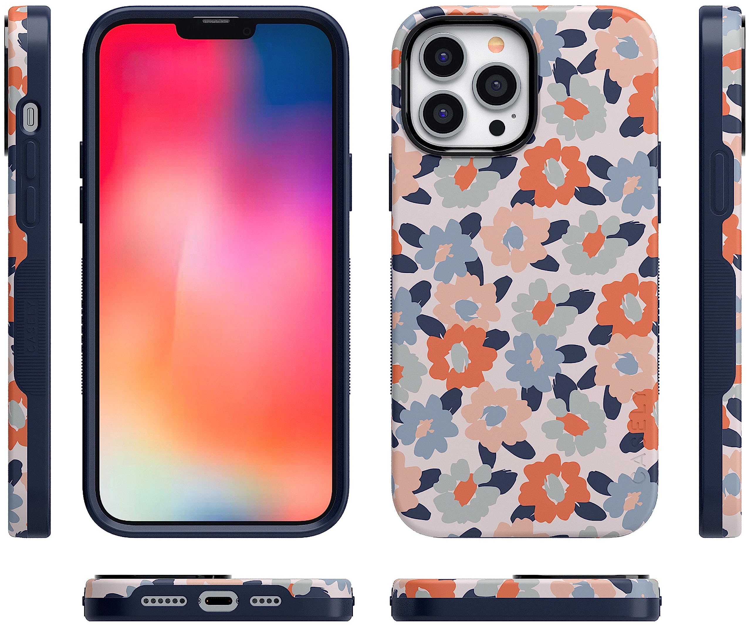 Casely iPhone 13 Pro Max Case with MagSafe - Pastel Floral Design & Field of Flowers Pattern | Slim Protective Cover for iPhone 13 Pro Max | Perfect for Everyday Use, Work & Travel