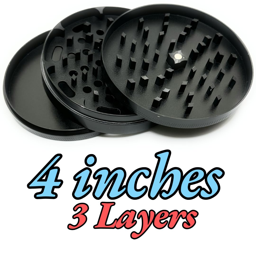4 Inch Spice Grinder with Sharp Metal Teeth - Low Profile 1