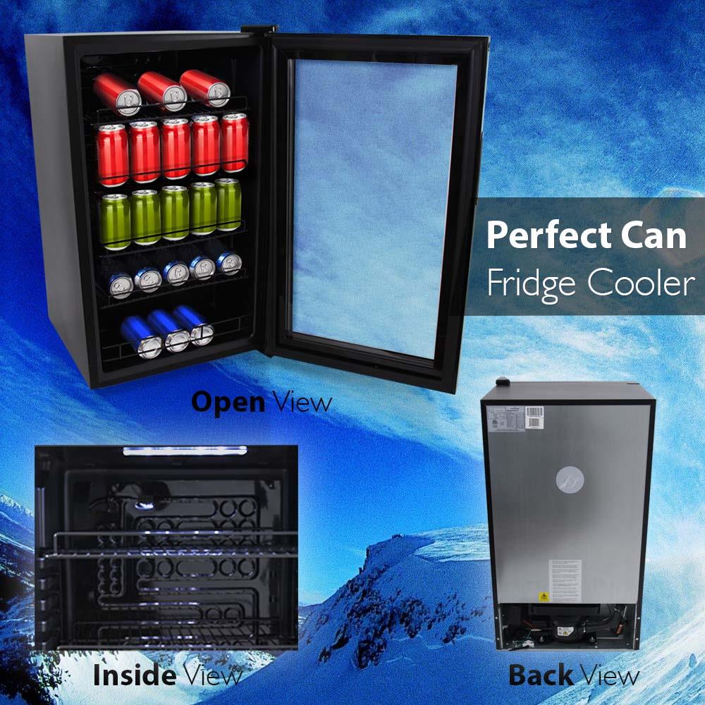 Compact Beverage Fridge Cooler - Mini Refrigerator for Drinks, Wine, Beer & Soda - Perfect for Home, Office, Dorm & Party Use