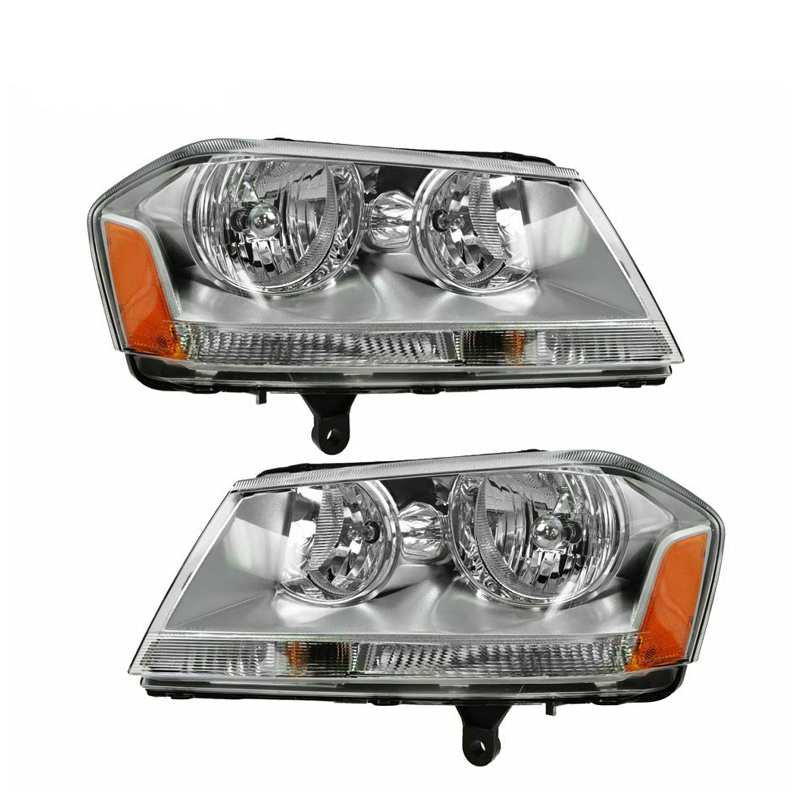 RockVOQRN Headlights Headlamps Left & Right Pair Set Compatible with 2008-2014 Dodge Avenger SXT SE - Perfect for Night Driving & Auto Replacement