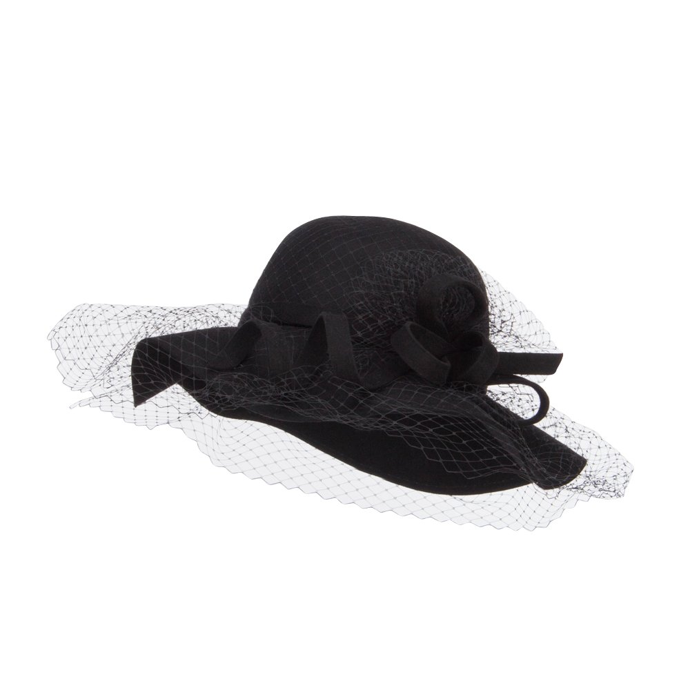 Wool Floppy Hat with Net - Stylish Sun Protection for Outdoor