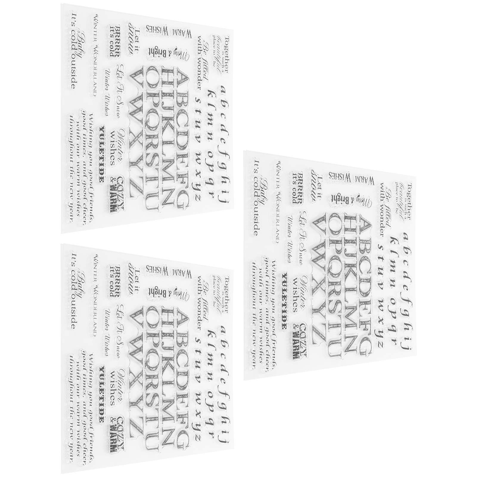 TPR English Alphabet Stamps 3Pcs Set - Clear Transparent Stamps with Sharp Imprint for DIY Scrapbooking, Photo Albums, Card Making & Craft Projects - Perfect for Journaling, Gift Wrapping & Home Decor