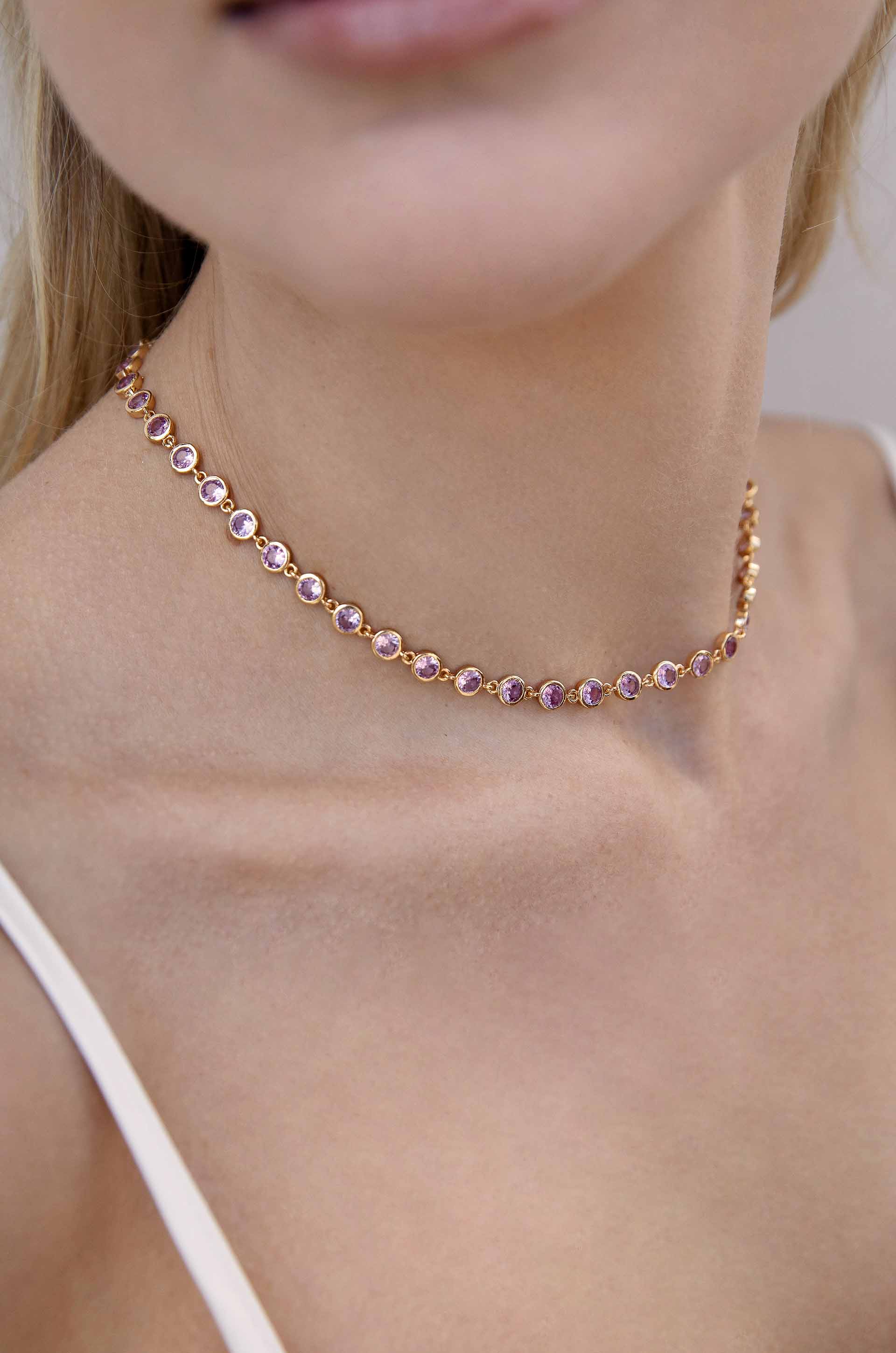 Elegant Crystal Disc & Link Necklace for Women | Trendy Layered Chain Jewelry for Daily Wear & Special Occasions