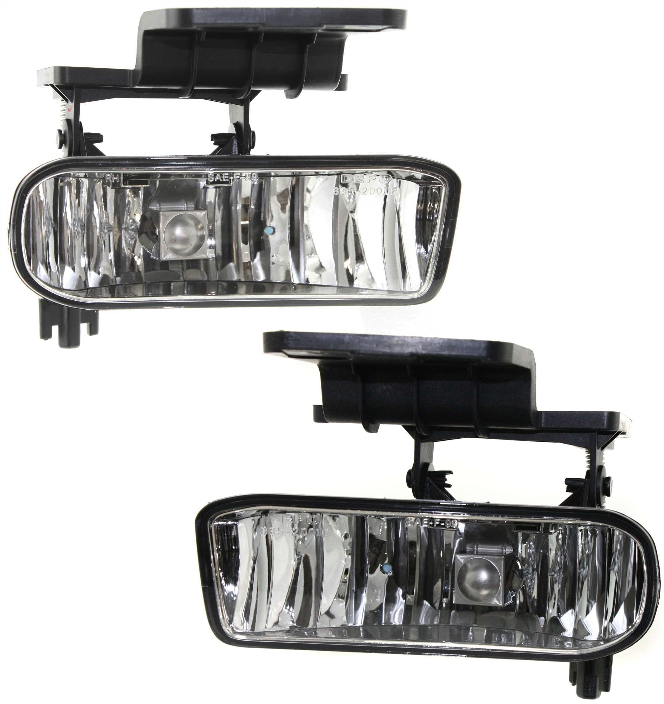 Go-Parts CAPA-Certified Front Fog Lights Assembly Pair for 1999-2002 Chevrolet Silverado & 2000-2006 Tahoe - Driver & Passenger Side with Mounting Brackets | Perfect for Night Driving & Off-Road Adventures