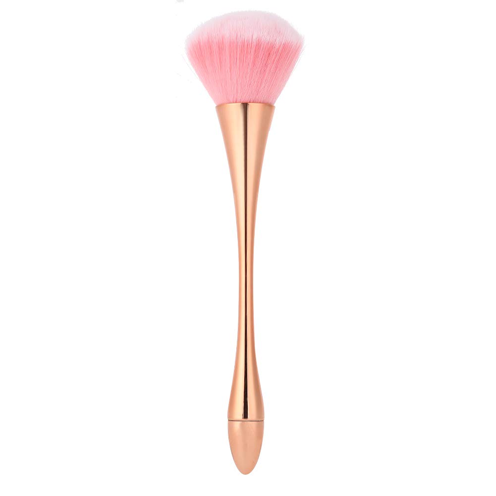 Premium Nail Art Dust Cleaning Brush - Long Handle Soft Bristle Nail Powder Remover for Manicure & Pedicure | Rose Gold Manicure Tool for Professional & Home Salon Use