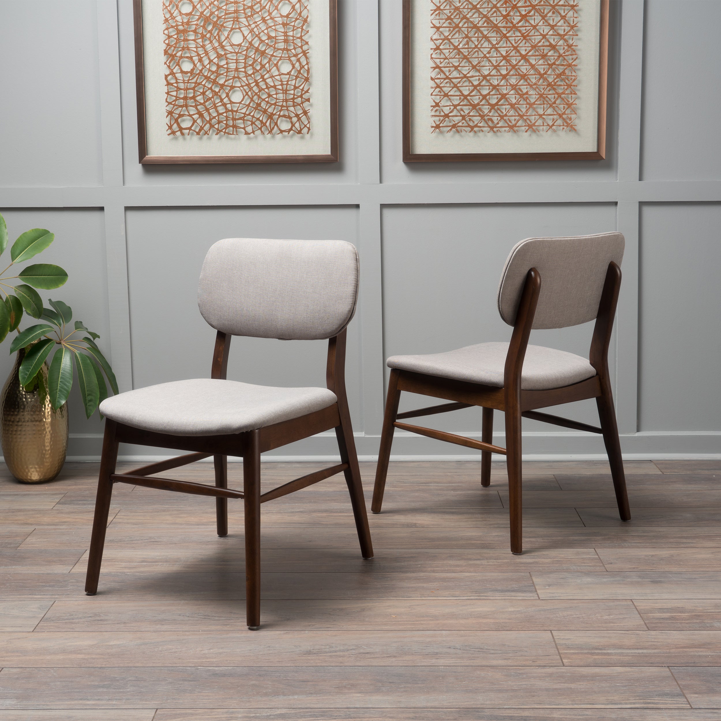 2-Pack Modern Accent Chairs for Living Room - Stylish Upholstered Armchairs with Wooden Legs - Perfect for Home, Office & Lounge Decor
