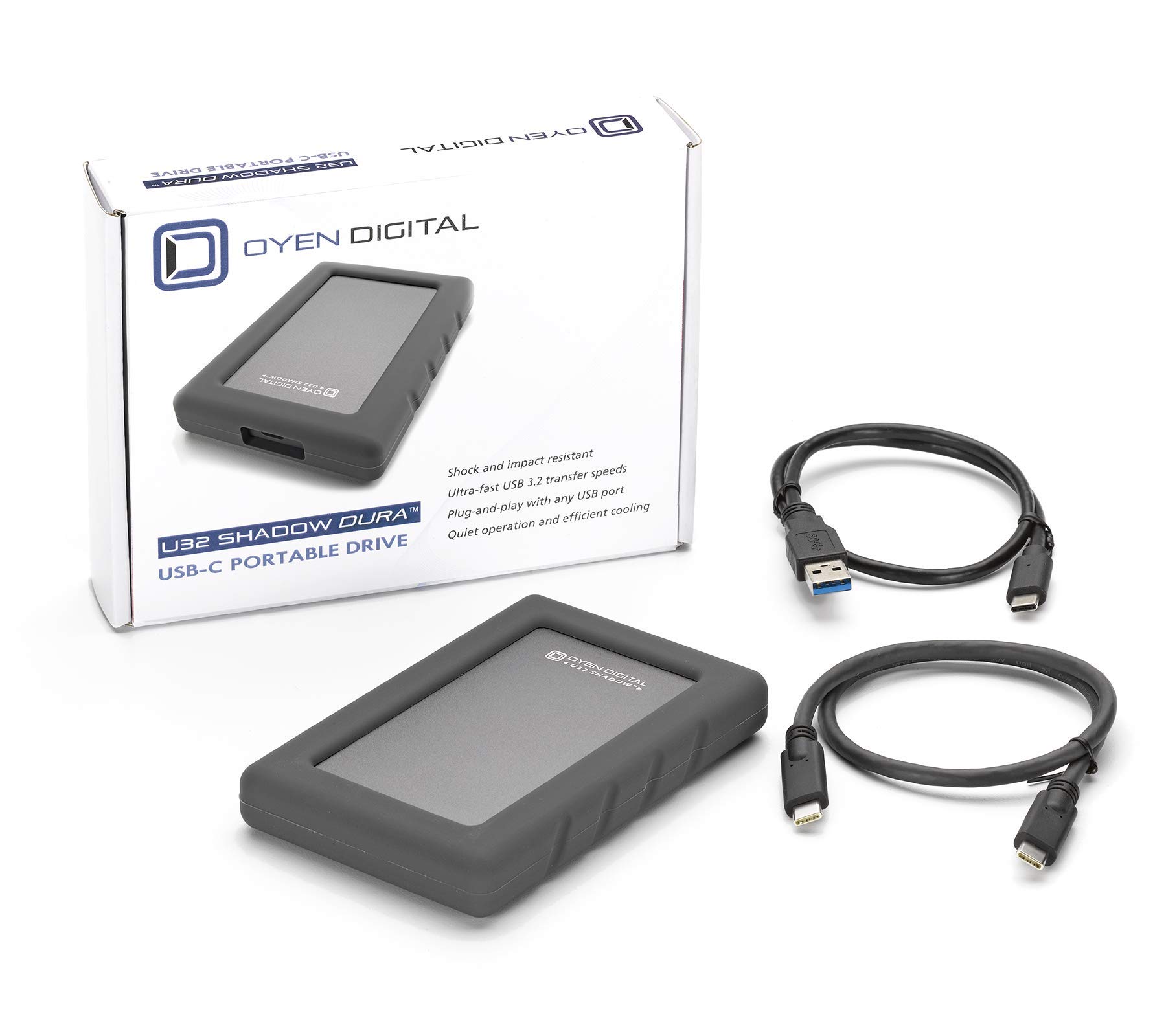 Oyen Digital U32 Shadow Dura 4TB USB-C Rugged Portable SSD - High-Speed External Solid State Drive for Mac, PC, Photography & Video Editing - Perfect for Travel, Field Work & Data Backup