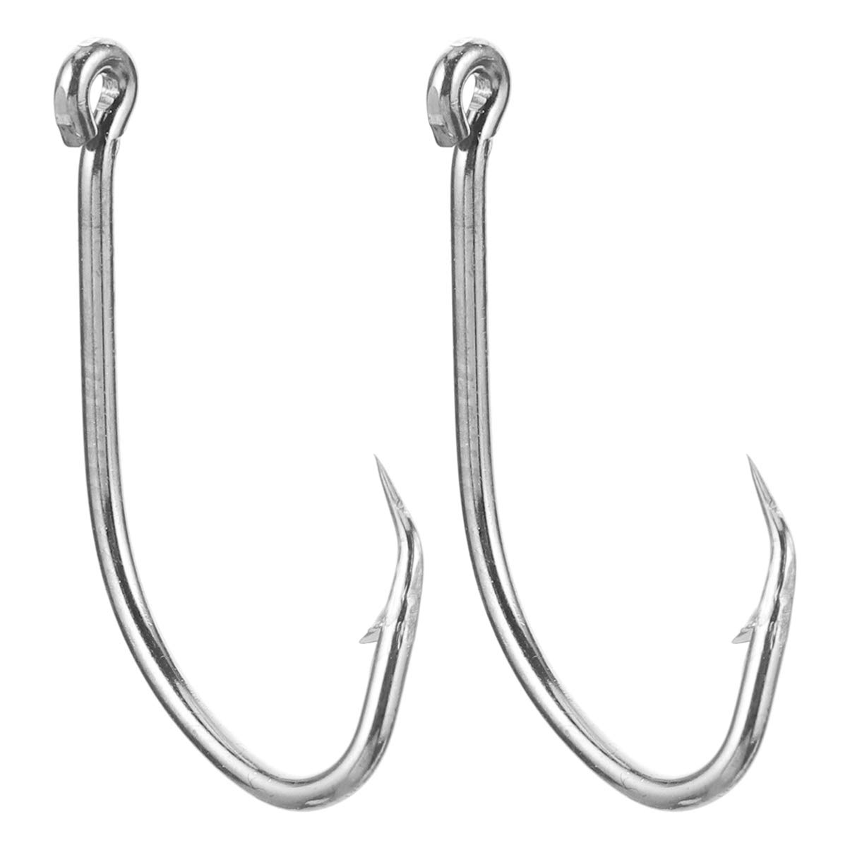 INOOMP 100pcs S Hook Circle Fishing Hooks - Carbon Steel Saltwater & Freshwater Heavy Duty Hooks for Bass, Catfish, Trout Fishing | Perfect for Deep Sea, Lake & River Angling
