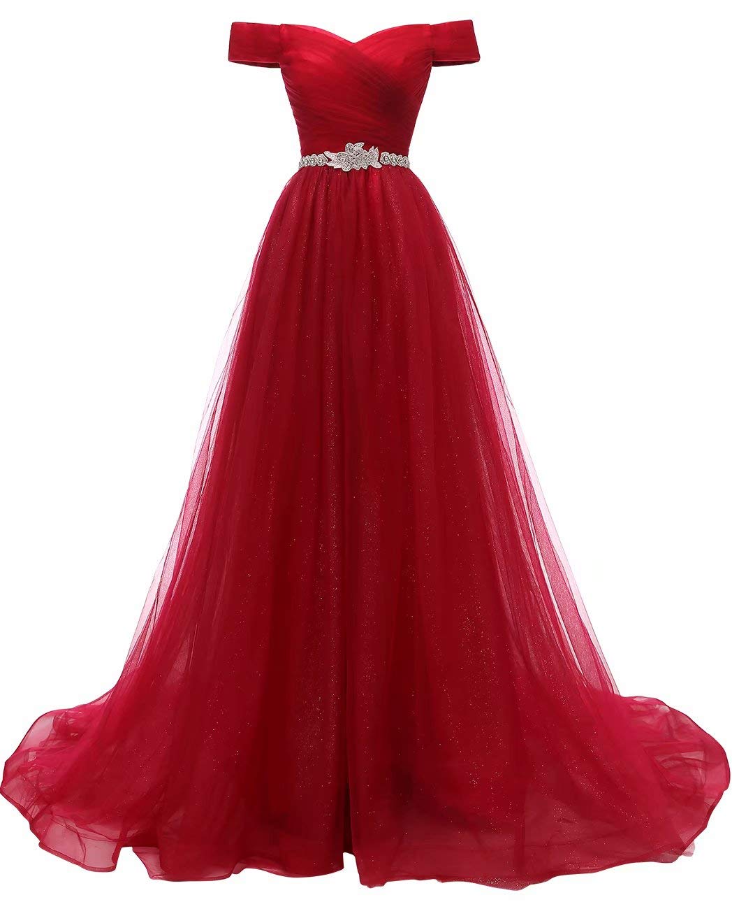 Elegant Off Shoulder A-Line Tulle Prom Dress for Women - Formal Evening Ball Gown for Homecoming, Wedding, Party & Special Occasions